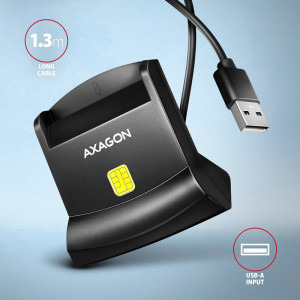AXAGON Cititor electronic carti de identitate CRE-SM4N, USB 2.0