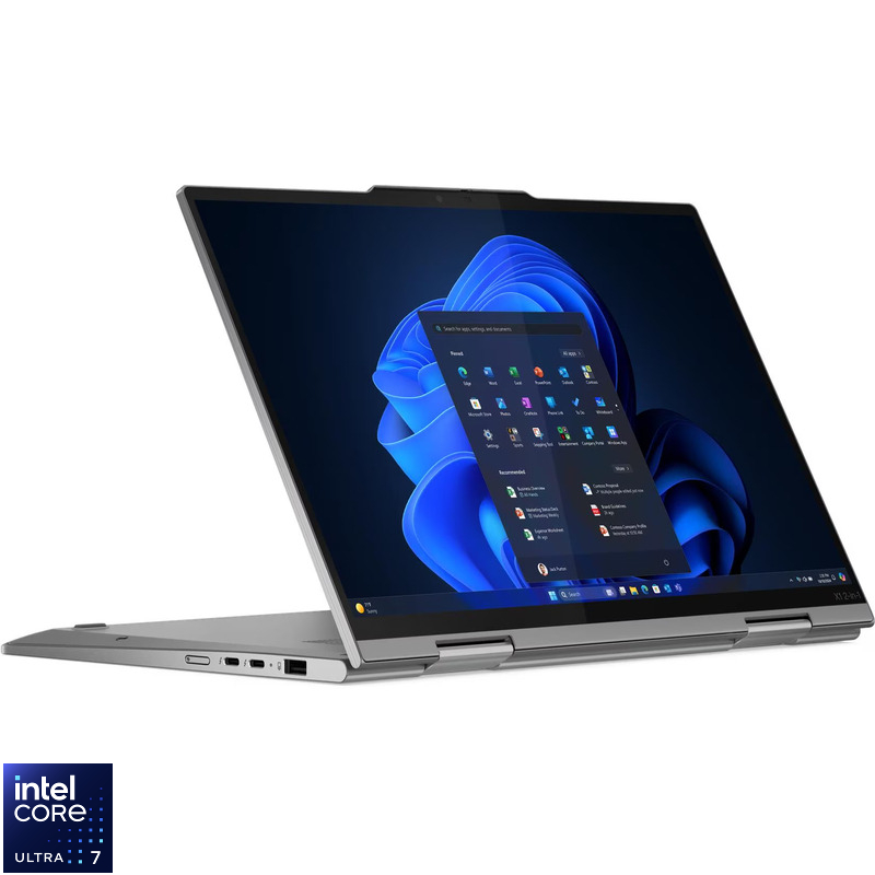Laptop Lenovo 14'' ThinkPad X1 2-in-1 Gen 10 Aura Edition, WUXGA IPS Touch, Procesor Intel® Core™ Ultra 7 265U (12M Cache, up to 5.30 GHz), 64GB LPDDR5X, 1TB SSD, Intel Graphics, Win 11 Pro, Grey