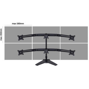 Multibrackets pentru 6 monitoare, 15 - 24 inch, negru