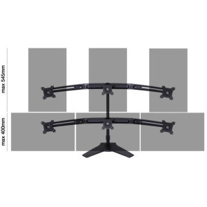 Multibrackets pentru 6 monitoare, 15 - 24 inch, negru