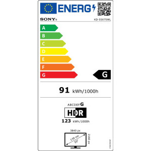 Sony Smart TV KD-55X75WL Seria X75WL 139cm negru 4K UHD HDR