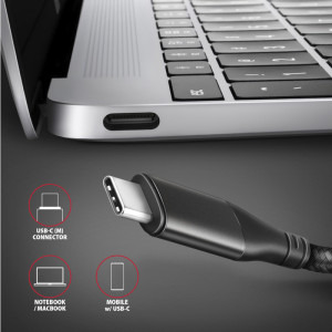 AXAGON 1x USB Tip C Male - 1x HDMI 2.1a Female, 0.25 m, negru-gri