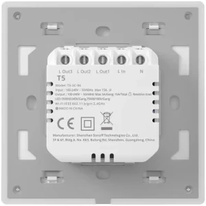 Sonoff Intrerupator Smart T5-4C-86, Wi-Fi, Control vocal
