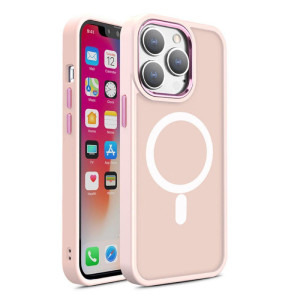 Lemontti Capac protectie spate Color Matte MagSafe Pink pentru iPhone 15 Pro