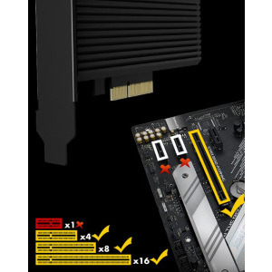 Icy Box IB-PCI208-HS 1x PCI-E x4 Male - 1x M.2 PCI-E SSD, negru