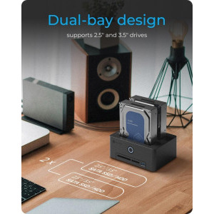 Icy Box IB-1233CL-CR 2-bay CloneStation USB 3.2 Gen 1 Black