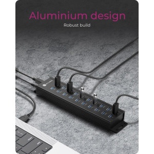 Icy Box IB-HUB1720-U3 20-in-1 USB Hub Black