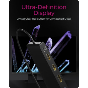 Icy Box Docking Station IB-DK2116-C, USB Tip C, 11-in-1, incarcare 100W, redare 4K, Gigabit LAN