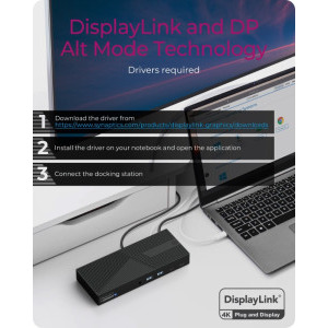 Icy Box Docking Station IB-DK2246AC, 100W Power Delivery, 3x 4K, Gigabit LAN