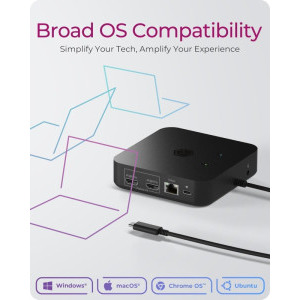 Icy Box Docking Station IB-DK4090-C, USB Tip C, 12-in-1, 85W Power Delivery, suport 3 monitoare 4K, Gigabit LAN, Black