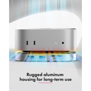 Icy Box Docking Station IB-DK100, USB-C, 7-in-1, M.2 NVMe slot, 4K HDMI, 3x USB, SD/microSD, Silver