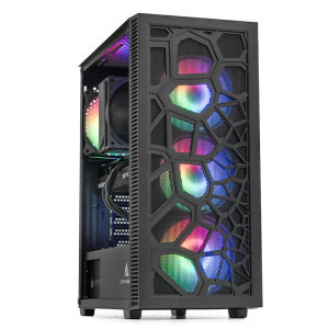 PC Gaming ZMEU Essential Pro, Intel i5-12400F 2.5GHz, 8GB DDR4, 500GB SSD, RTX 3050 6GB GDDR6, Iluminare RGB