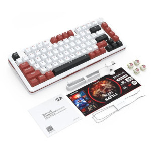 Redragon Stormhunter RGB White/Red Closed Buttom Pink Switch Mecanica