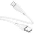 Cablu de date / adaptor Borofone BX121, USB Male la USB-C Male, 1 m, White