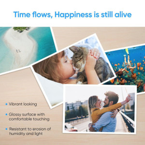 Liene Photo Paper 100 x 148 mm (4 x 6 inch) 80 coli + 2x Cartus ribbon pentru seria Amber