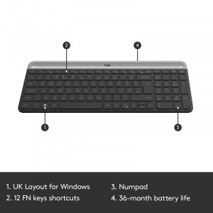 Logitech MK470 Slim Wireless Combo Graphite