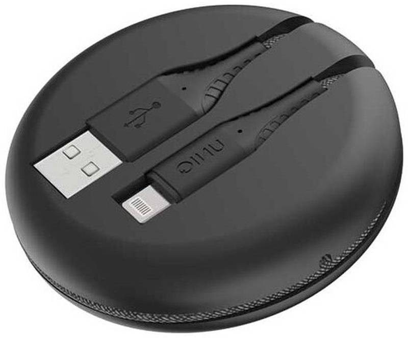 Cablu de date / adaptor Uniq Halo, USB Male la Lightning Male, 1.2 m, Black, amperaj maxim suportat 3A