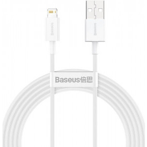 Cablu de date / adaptor Baseus Superior, CALYS-C02, USB Male la Lightning Male, 2 m, White