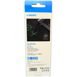 VEGER USB-C Male la USB Male-C, 1.5 m, Black, amperaj maxim suportat 5A