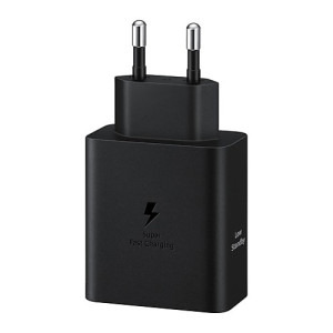 Samsung Super Fast Charger Duo 50W, 2 x USB Type-C, cablu USB-C (5A) inclus, Negru