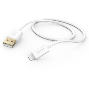 Cablu periferice Hama USB tip A 2.0 Male la Lightning Male, 1.5 m, Alb