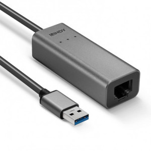 LINDY 1x USB 3.0 Male - 1x RJ45 Female, gri