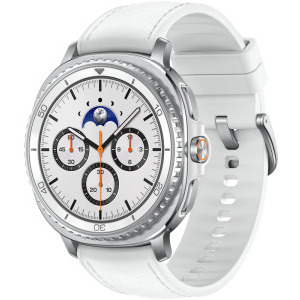 Samsung Galaxy Watch 8 Classic, 46 mm, White, Wi-Fi, Bluetooth, GPS, NFC, Rezistent la apa