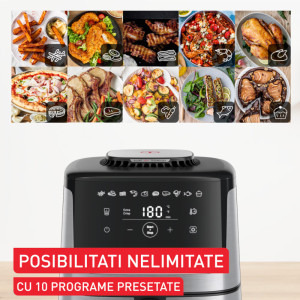 Tefal Friteuza cu aer cald Easy Fry Silence EY552DE0, 1670W, 5L, Argintiu/Negru
