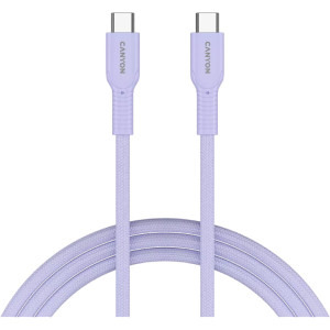 Cablu de date / adaptor Canyon USB-C Male la USB-C Male, 1 m, Purple