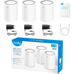 CUDY 2.5Gigabit M3000 AX3000 Dual-Band WiFi 6 3buc