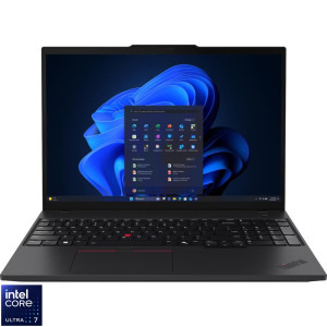 Laptop Lenovo 16 ThinkPad T16 Gen 4, WUXGA IPS, Procesor Intel® Core™ Ultra 7 255U (12M Cache, up to 5.20 GHz), 64GB DDR5 CSODIMM, 1TB SSD, Intel Graphics, Win 11 Pro, Black