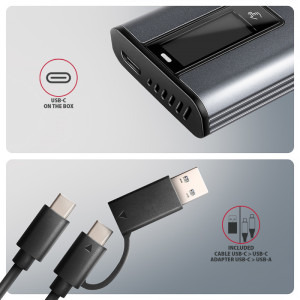 AXAGON EEM2-SD2 USB-C 3.2 Gen 2 Display Grey