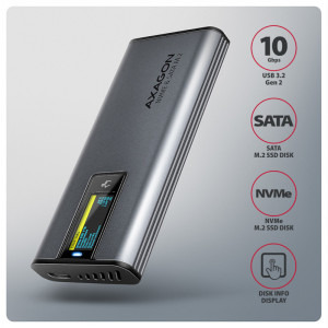 AXAGON EEM2-SD2 USB-C 3.2 Gen 2 Display Grey
