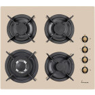 Plita incorporabila Fram FBH-V4IWF-RGBG, Gaz, 4 arzatoare, Aprindere electrica integrata, Sistem de siguranta, Wok, 60 cm, Crem