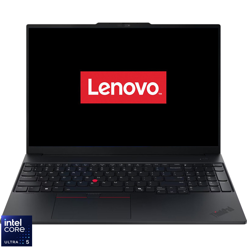 Laptop Lenovo 16'' ThinkPad E16 Gen 3, WUXGA IPS, Procesor Intel® Core™ Ultra 5 225U (12M Cache, up to 4.80 GHz), 16GB DDR5, 512GB SSD, Intel Graphics, No OS, Black