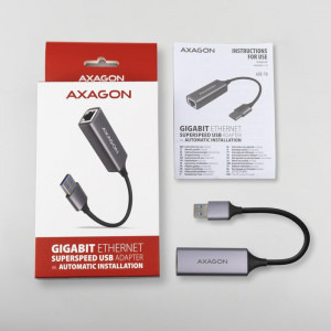 AXAGON 1x USB 3.2 Male - 1x RJ-45 Female Gri