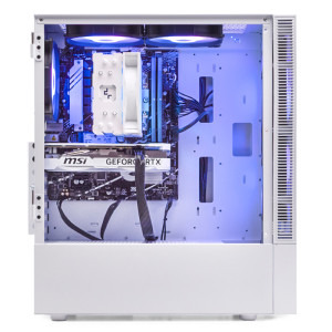 Gaming BALAUR Epic Max Alb, Intel i5-14400F 2.5GHz, 32GB DDR5, 1TB SSD, RTX 4060 8GB GDDR6, Iluminare RGB