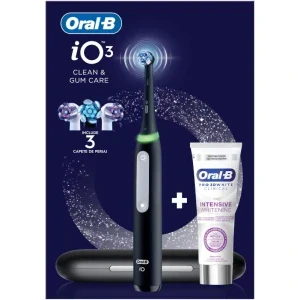 Oral-B Periuta de dinti electrica iO3 Negru + Trusa de calatorie + Pasta de dinti