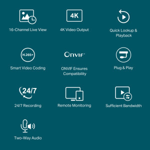 TP-LINK VIGI NVR2016H 16 Canale