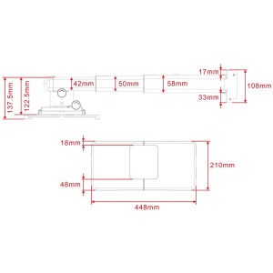 Multibrackets Suport de perete Deluxe 300 - 700 mm, alb