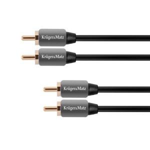 Kruger&Matz 2x RCA Male - 2x RCA Male, 1.8m, negru