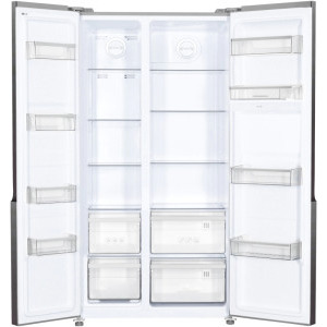 Heinner HSBS-H529NFXWDF+, 529 L, Full No Frost, Clasa F, Dozator apa, Display touch, 177 cm, Inox
