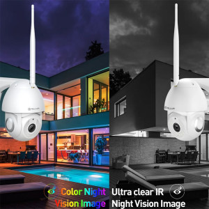 Tellur WiFi Smart, 3MP, UltraHD, Autotracking, PTZ, Alb