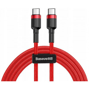 Cablu de date / adaptor Baseus Cafule CATKLF-H09, USB-C Male la USB-C Male, Quick Charge 3.0, 2 m, Red, amperaj maxim suportat 3A