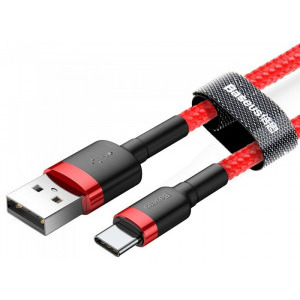Baseus Cafule CATKLF-C09, USB Male la USB-C Male, 2 m, Red, amperaj maxim suportat 3A