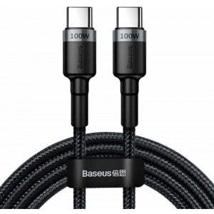 Cablu de date / adaptor Baseus Cafule CATKLF-ALG1, USB-C Male la USB-C Male, Quick Charge 3.0, 2 m, Black, amperaj maxim suportat 5A, 100W