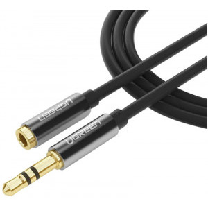 Ugreen AV118, Jack 3.5 mm Male - Jack 3.5 mm Female, 2m, negru