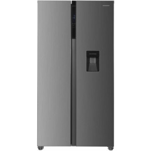 Frigider Side By Side Heinner HSBS-H439NFXWDE++, 439 L, Clasa E, Full No Frost, Inverter, Dozator apa, Control electronic, Iluminare LED, 177 cm, Inox