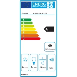 Electrolux telescopica LFP816K, Putere de absorbtie 650 m3/h, 4 trepte, SilenceTech, Hob2Hood, Breeze, Clasa A, 60 cm, Negru