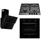 Pachet incorporabil Tornado Simphony Cuptor electric & Plita pe gaz & Hota decorativa, Negru